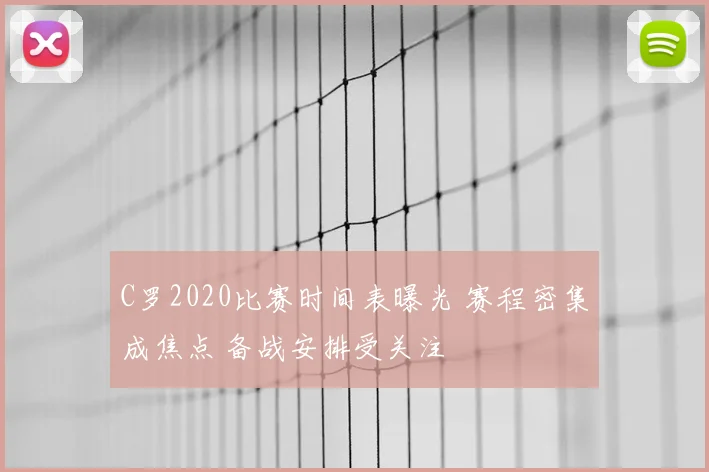 C罗2020比赛时间表曝光 赛程密集成焦点 备战安排受关注